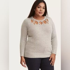 Torrid Super Soft Cut Out Gray Sweater 3x